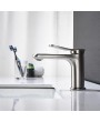 Single Handle Brushed Water Faucet Bathroom Sink Washroom Basin Vanity Solid Brass Water Tap