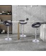 Bar Stools Set of 2 Faux Leatherr Bar Stools White Dinning Chairs,Bar Chairs With 360 Degree Swivel Adjustable Height(Black)