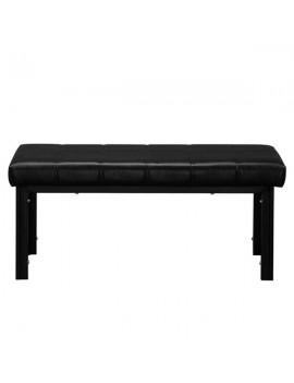 1PC 119x39x46CM Simple Line Decoration Leather Bench with 6-Seater Dining Table Black