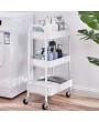 3 Tier Rolling Cart (White)