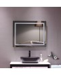 Square Touch LED Bathroom Mirror, Tricolor Dimming Lights-36*28"