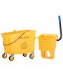 Wavebrake Mopping System Bucket and Side-Press Wringer Combo, 36L 34Quart 9.5Gallon Yellow