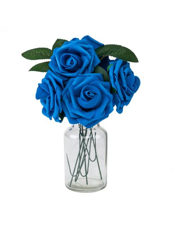 50pcs PE Foam Rose Flower Dark Blue